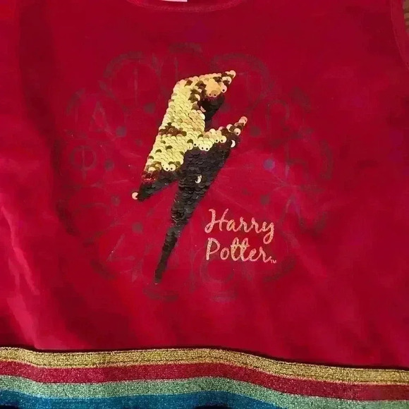 Harry Potter Official Tutu Dress Sequin Lightning Bolt girls size large size 10 - Picture 3 of 11